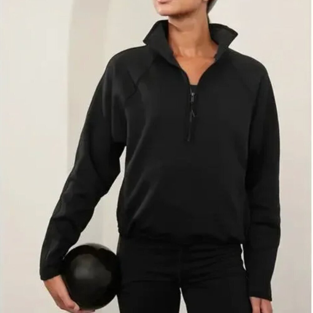 NWT Athleta Altitude Edge 1/2 Zip Sweatshirt Black